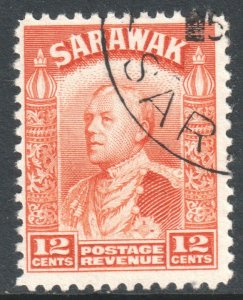 Sarawak Scott 122 - SG114a, 1934 Sir Charles Vyner Brooke 12c Orange used