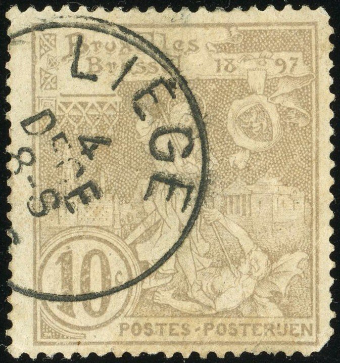 Belgium #81 St. Michael & Satan 10c Postage Stamp Liege Postmark 1897 Used
