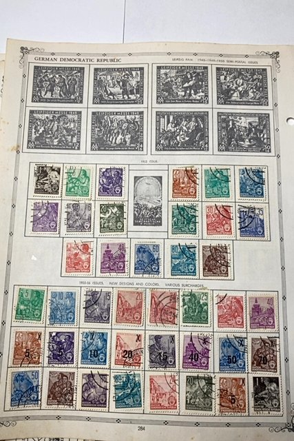 OLD GERMANY STAMPS HINGED ON ALBUM PAGE