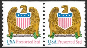 Sc 3270 (10¢) Eagle & Shield Presorted Pair, MNH