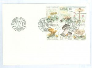 Sweden 1259-64 1978 complete pane of 6 on U/A FDC; edible mushrooms, plants, flora