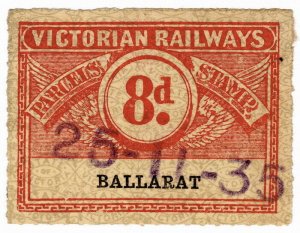 (I.B) Australia - Victoria Railways : Parcel Stamp 8d (Ballarat)