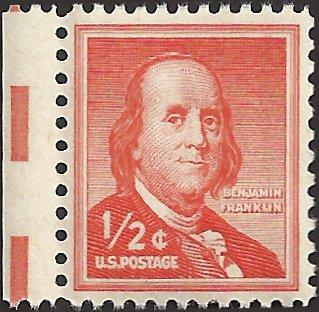 # 1030a MINT NEVER HINGED DRY PRINT BEN FRANKLIN