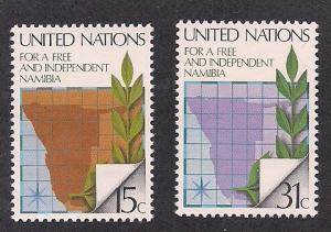 UN NY Sc# 312 313 Freedom for Namibia MNH