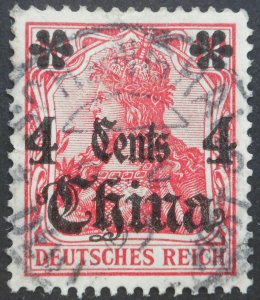 German Post Offices in China 1905 Four Cents with SCHANGHAI postmark