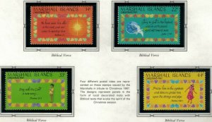 ZAYIX - 1987 Marshall Islands #160-163  MNH -Christmas - Religion - Bible Verses