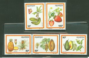 Rwanda #1287-1291 Mint (NH) Single (Complete Set) (Flora)