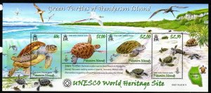 PITCAIRN ISLANDS SGMS775 2008 GREEN TURTLES MNH