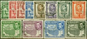 Somaliland 1938 Set of 12 SG93-104 V.F.U CDS Assumed to be Forged Madam Josep...