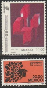 MEXICO 1362-1363, 50th Anniv of Aeromexico Airlines, MINT, NH. VF.