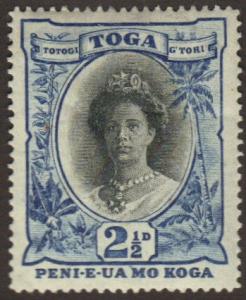 Tonga #57 MH Queen, sm thin