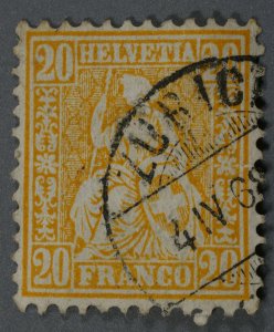 Switzerland #45 Used Fine/VF Cancel ZURICH Date 20 4 IV 68