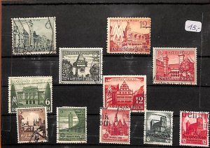 E0062 Germany Empire German Reich mix lot stamps selection topographical views