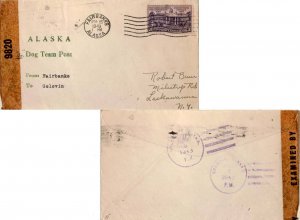 United States Alaska Fairbanks 1943 machine Type 24  Dog Team Mail to Golovin...