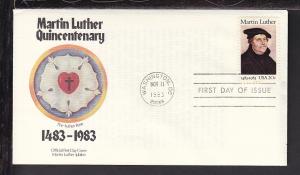 US 2065 Martin Luther 1983 M Luther U/A FDC 