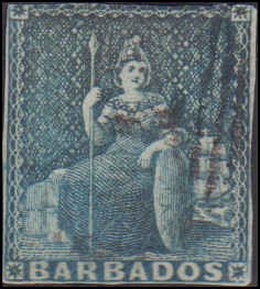 Barbados #6, Incomplete Set, 1855-1858, Used