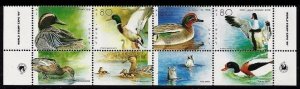 1989 Israel 1131-1134strip+Tab Birds - Ducks 8,00 €