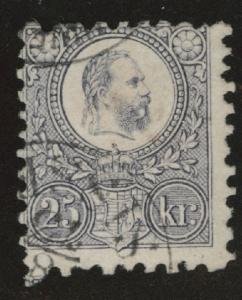 Hungary Scott 12 Used  1871-1872 Franz Joseph engraved CV$40 collectors mark