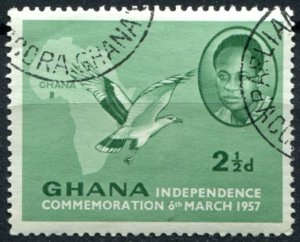 Ghana Sc#2 Used, 2½p grn, Independence (1957)