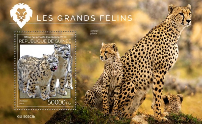 GUINEA - 2019 - Big Cats - Perf Souv Sheet - M N H