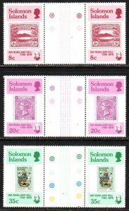 Solomon Islands Sc #393-395 MNH gutter pairs