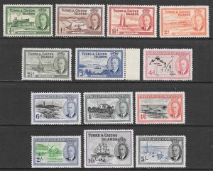 Turks & Caicos Scott 105-17 Unused HOG - 1950 Culture and Places - SCV $97.40
