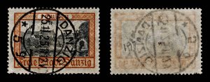 4084: Danzig SG205 1 Gulden Orange & Black. 1925. Sc#194 Mi212a Fine Used. C£190