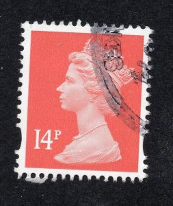 Great Britain 2004-10 14p vermillion Machin, Scott MH348 used, value = 75c