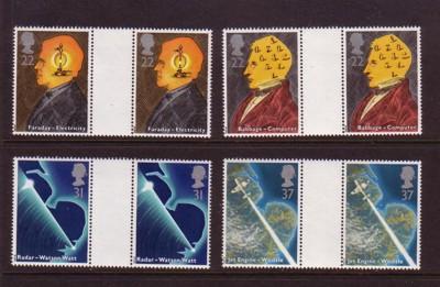 Great Britain Sc 1360-3 1991 Scientists gutter pairs NH