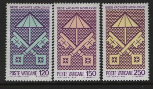 VATICAN CITY, 635-637  MNH  SET