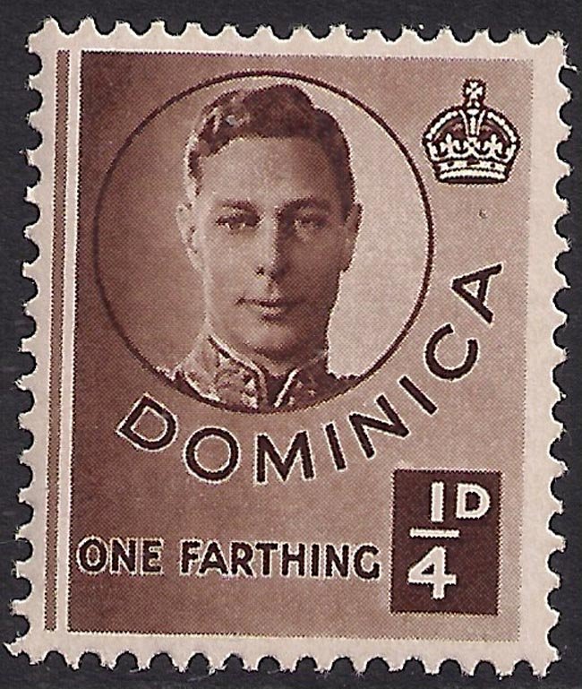 Dominica 1940  42 KGV1 1/4d Brown MM  SG 109 ( F1119 )