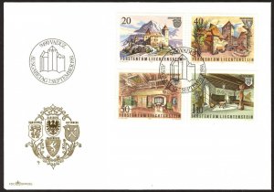 Liechtenstein 1981 Architecture Gutenberg City set of 4 FDC