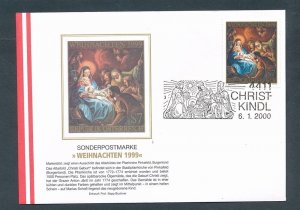 D443886 Austria Commemorative Cover Christkindl 2000 Christmas 1999