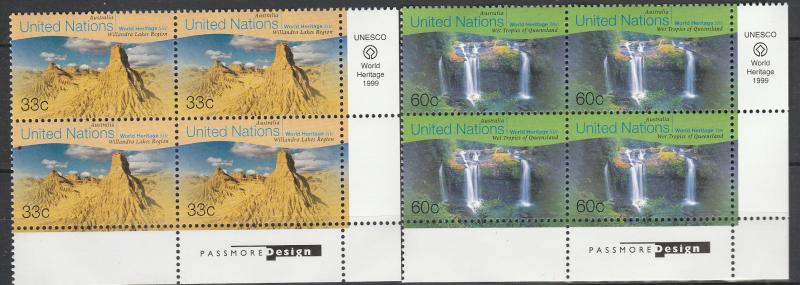 United Nations #754-5   MNH  Blocks  CV $9.00  (A4975)