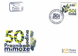 MONTENEGRO/2019 - (FDC) 50th anniversary of the Mimosa Festival (Flora), MNH 