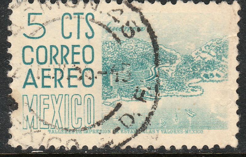 MEXICO C208, 5cts 1950 Definitive 2nd Printing wmk 300 HORIZ. USED. F-VF. (903)