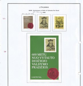 LITHUANIA - 1993 - Vytautas the Great -  Perf 3v Set & Souv Sheet - M L H