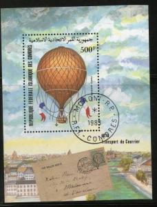 Comores 1983 Manned Flight Bicentenary Hot Air Balloons Sc C126 M/s Cancelled...