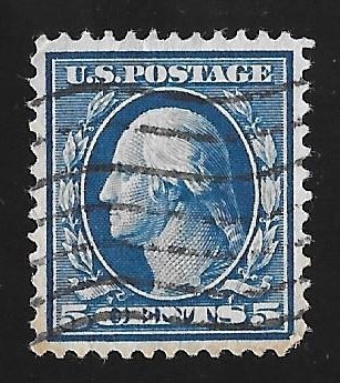 335 5 cents Washington,Precancel Blue Stamp used Graded VF 81