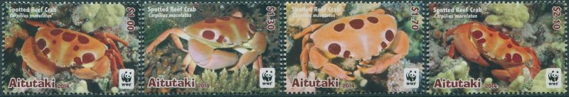 Aitutaki 2014 SG823-826 WWF Reef Crab set MNH