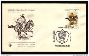 1970 HORSE CAVALRY ARGENTINA MILITARY MILITARIA FDC COVER (A_4235)