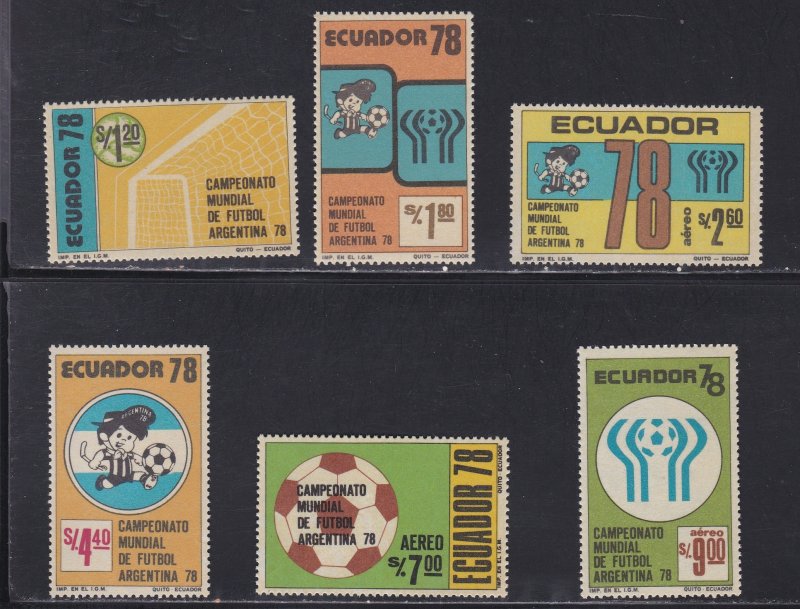 Ecuador # 971-973, C627-629, World Cup Soccer, Mint NH, 1/2 Cat.