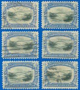 USA SCOTT #297 (x6) Pan-American Issue, Used-F/VF, Sound Stamps! SCV $102! (SK)