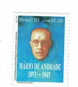 BRAZIL SCOTT#2427 1993 BOOKS DAY - MARIO de ANDRADE  - MNH