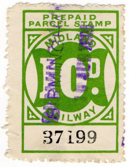 (I.B) Midland Railway : Prepaid Newspaper Parcel 10d (Birmingham)