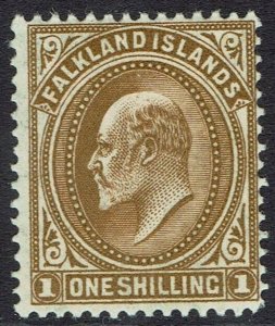FALKLAND ISLANDS 1904 KEVII 1/-
