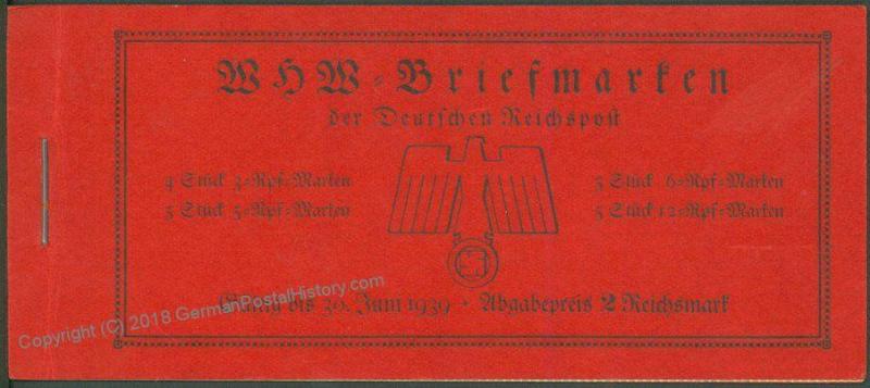 Germany 1938 MH45 Welfare All Original Stamp Booklet Markenheftchen 63548