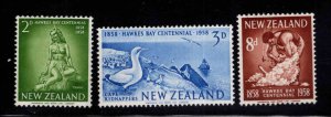 New Zealand Scott 323-325 MNH** 1958 Hawkes Bay set