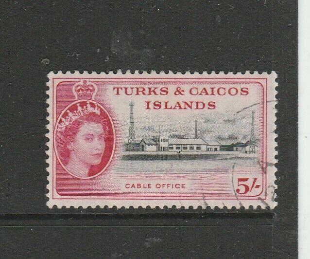 Turks & caicos islands 1957 5/- VFU SG 249