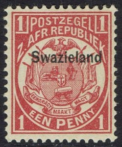 SWAZILAND 1889 OVERPRINTED TRANSVAAL ARMS 1D MNH **
